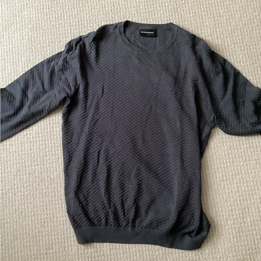 Emporio Armani Dark Charcoal Ripple long Sleeve